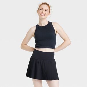 JoyLab Black Ribbed Seamless Support Tank | Like New